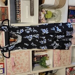 Women's blue flowers dress